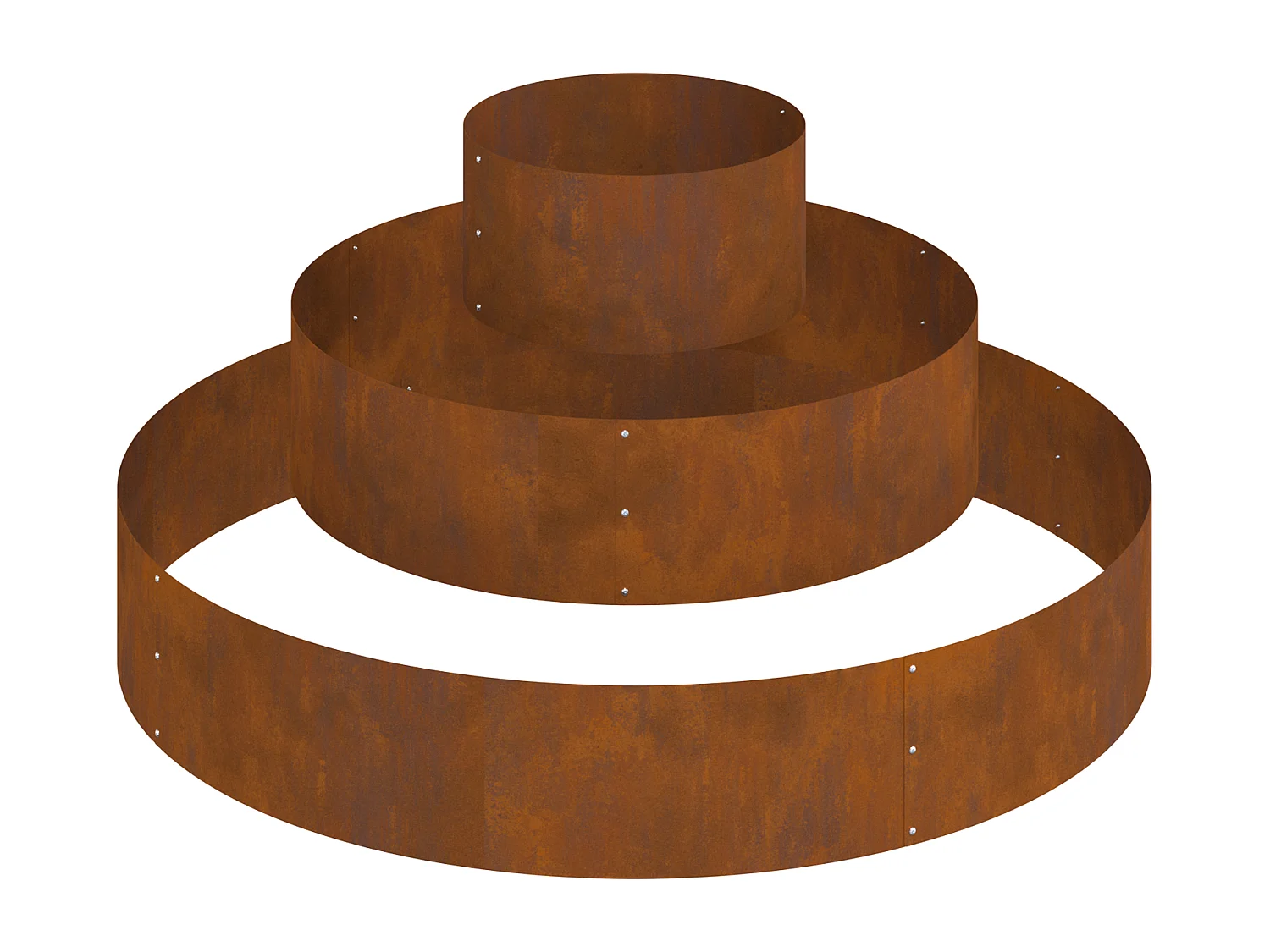 Pot en Métal Acier Corten Ø 120 cm Incrustations Décoratives