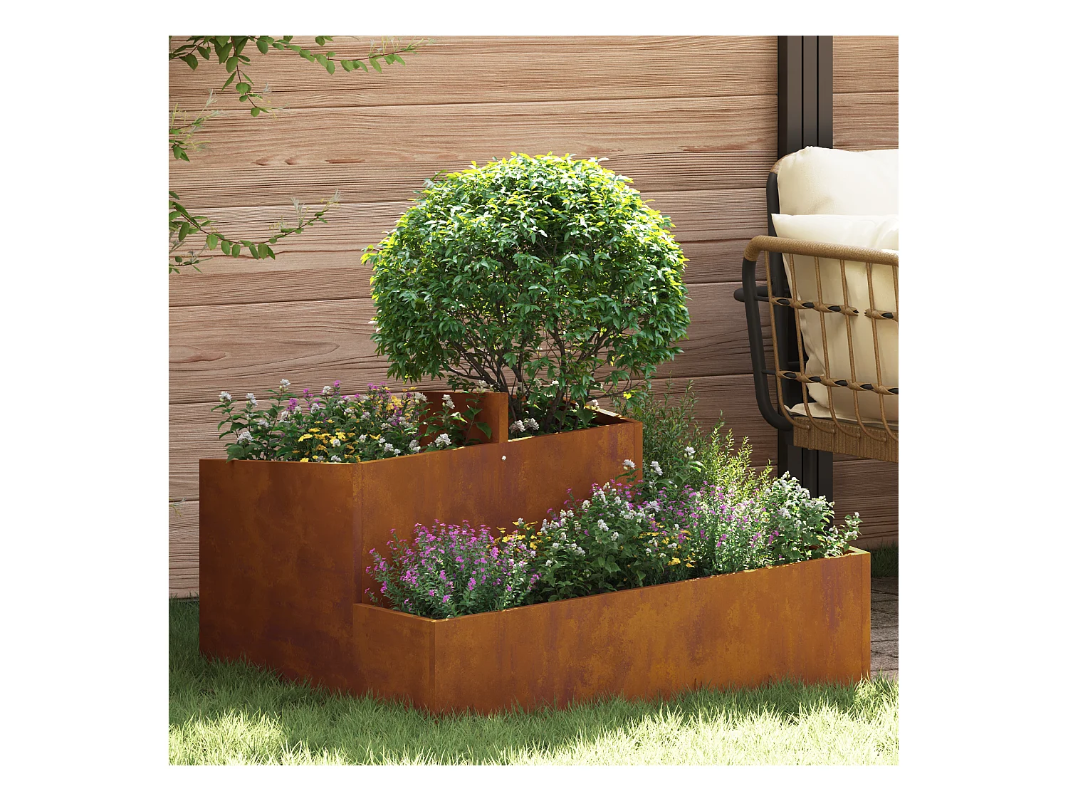 Plantenbak 80x80x50 cm van weerbestendig staal