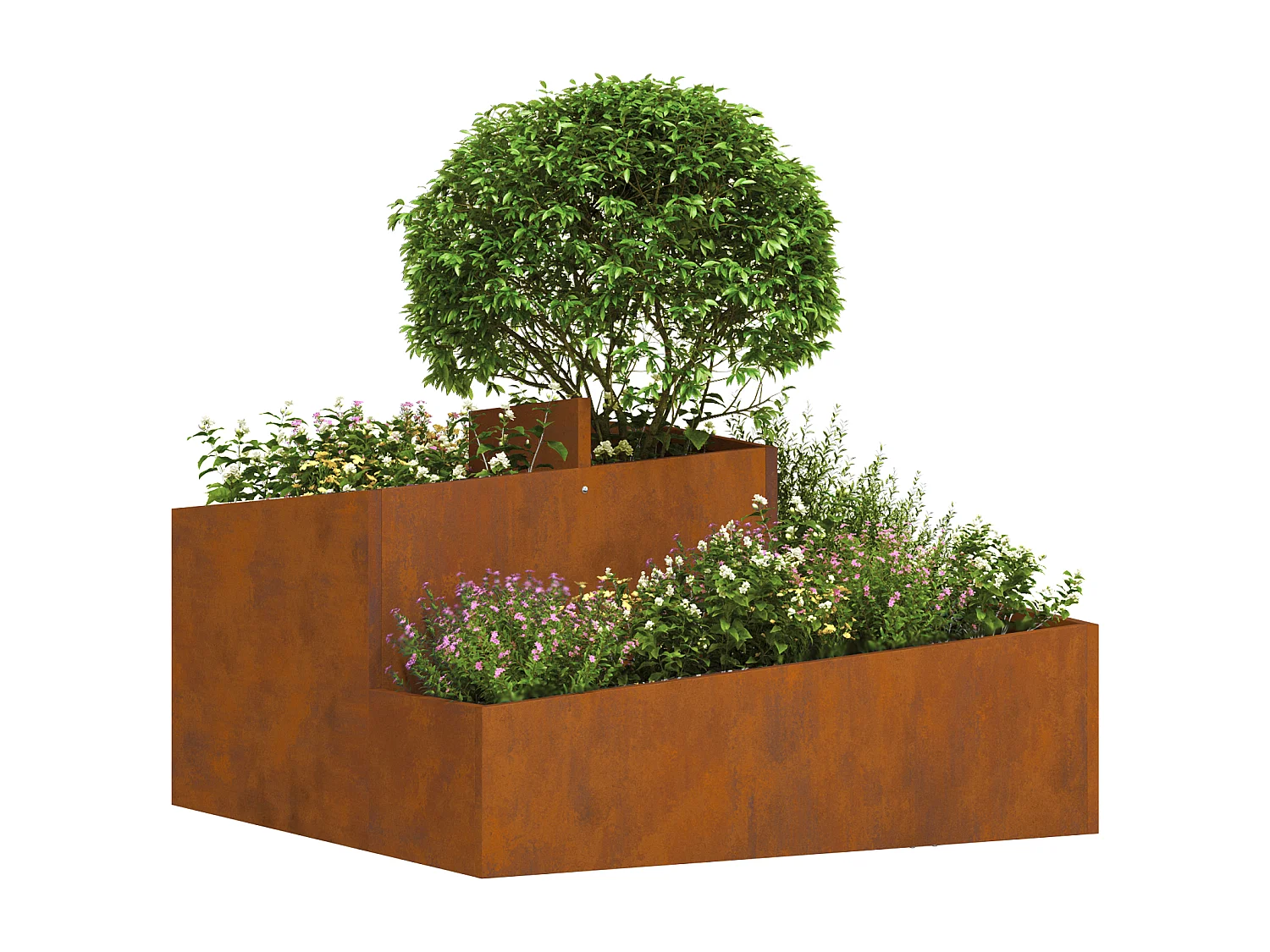 Planteur 80x80x50 cm en acier résistant aux intempéries