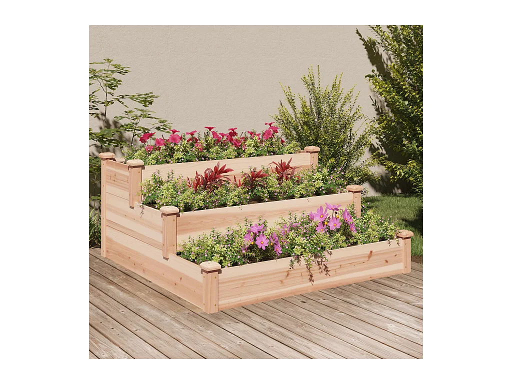 Lit surélevé de jardin 120x120x56 cm bois massif de sapin