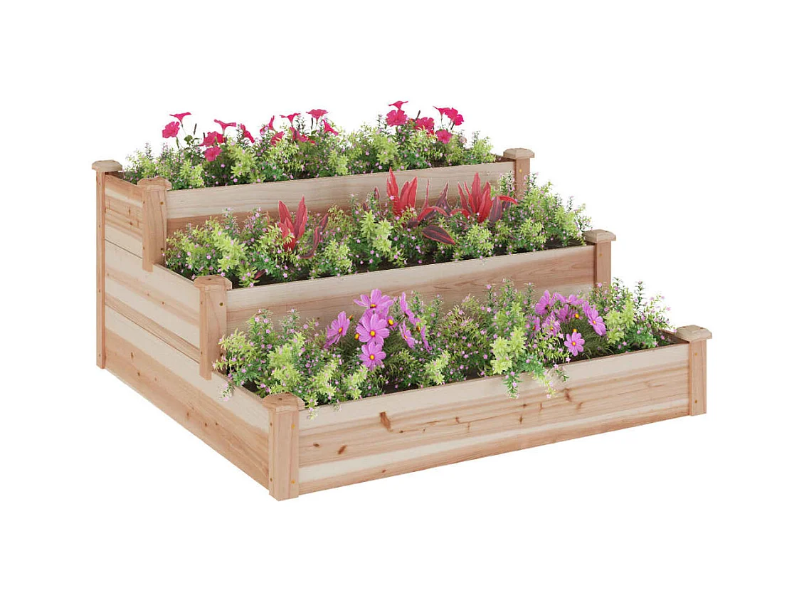 Lit surélevé de jardin 120x120x56 cm bois massif de sapin