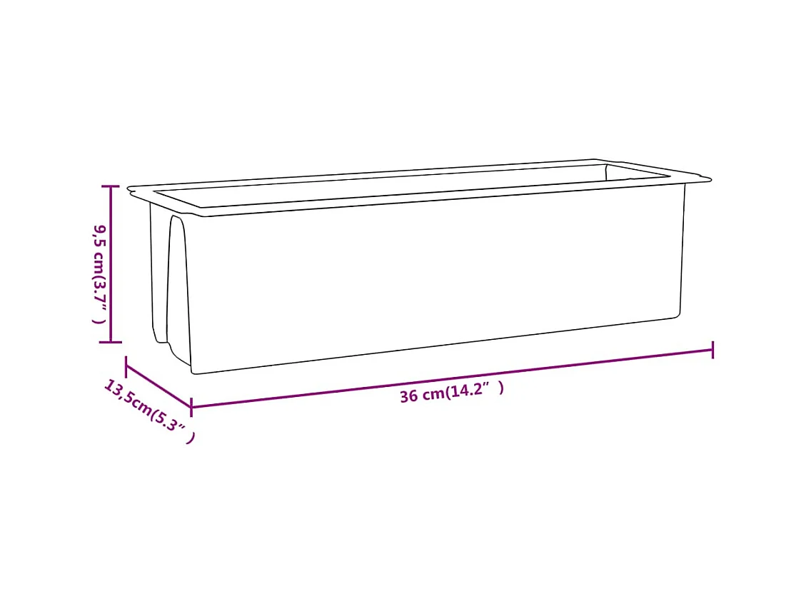 Bloembakken voor europallets 12 stuks Grijs 36x13,5x9,5cm PP