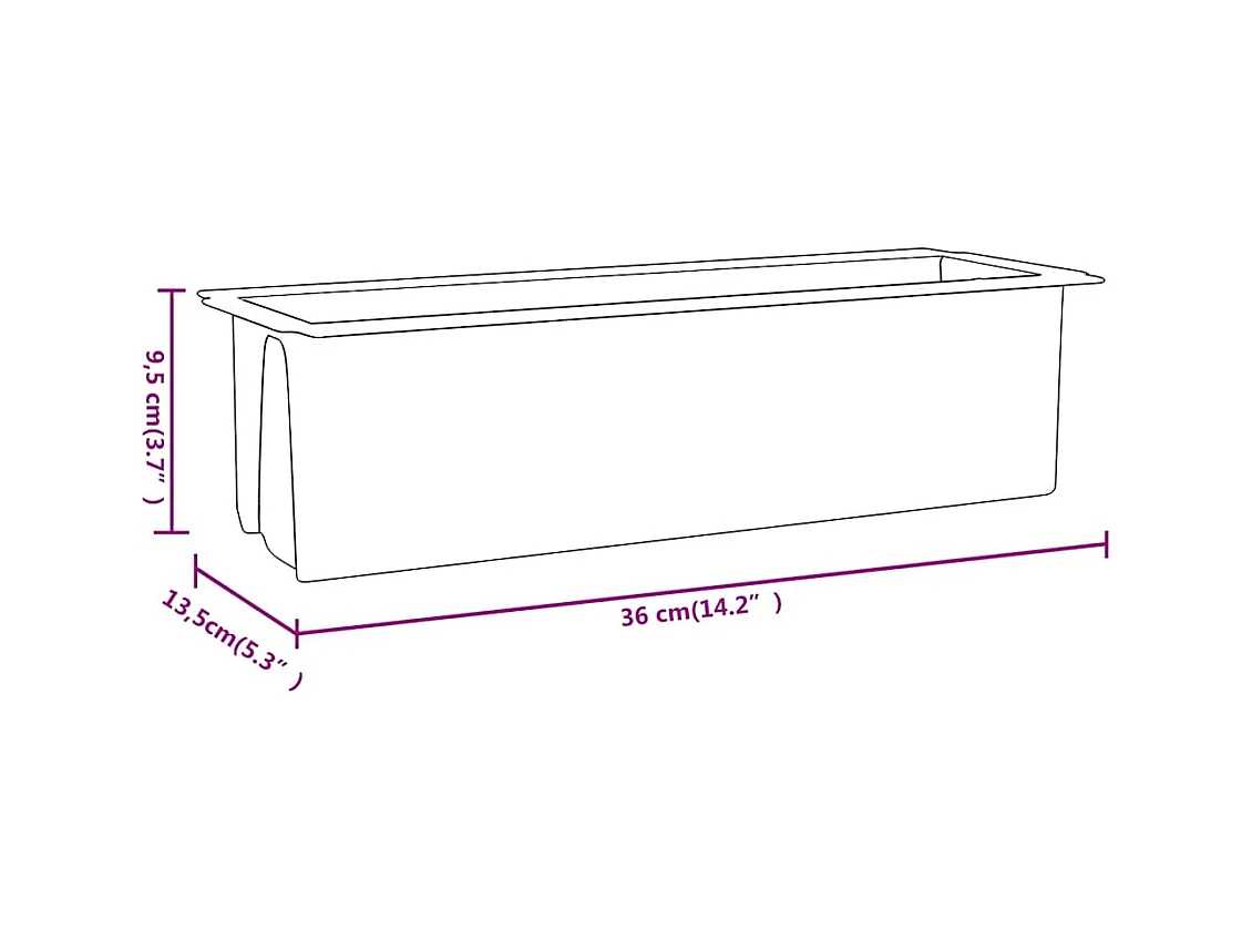Bloembakken voor europallets 12 stuks Grijs 36x13,5x9,5cm PP