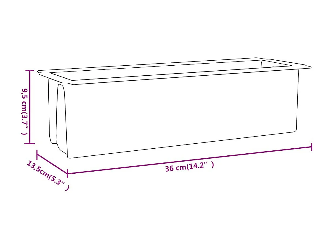 Bloembakken voor europallets 12 stuks Grijs 36x13,5x9,5cm PP