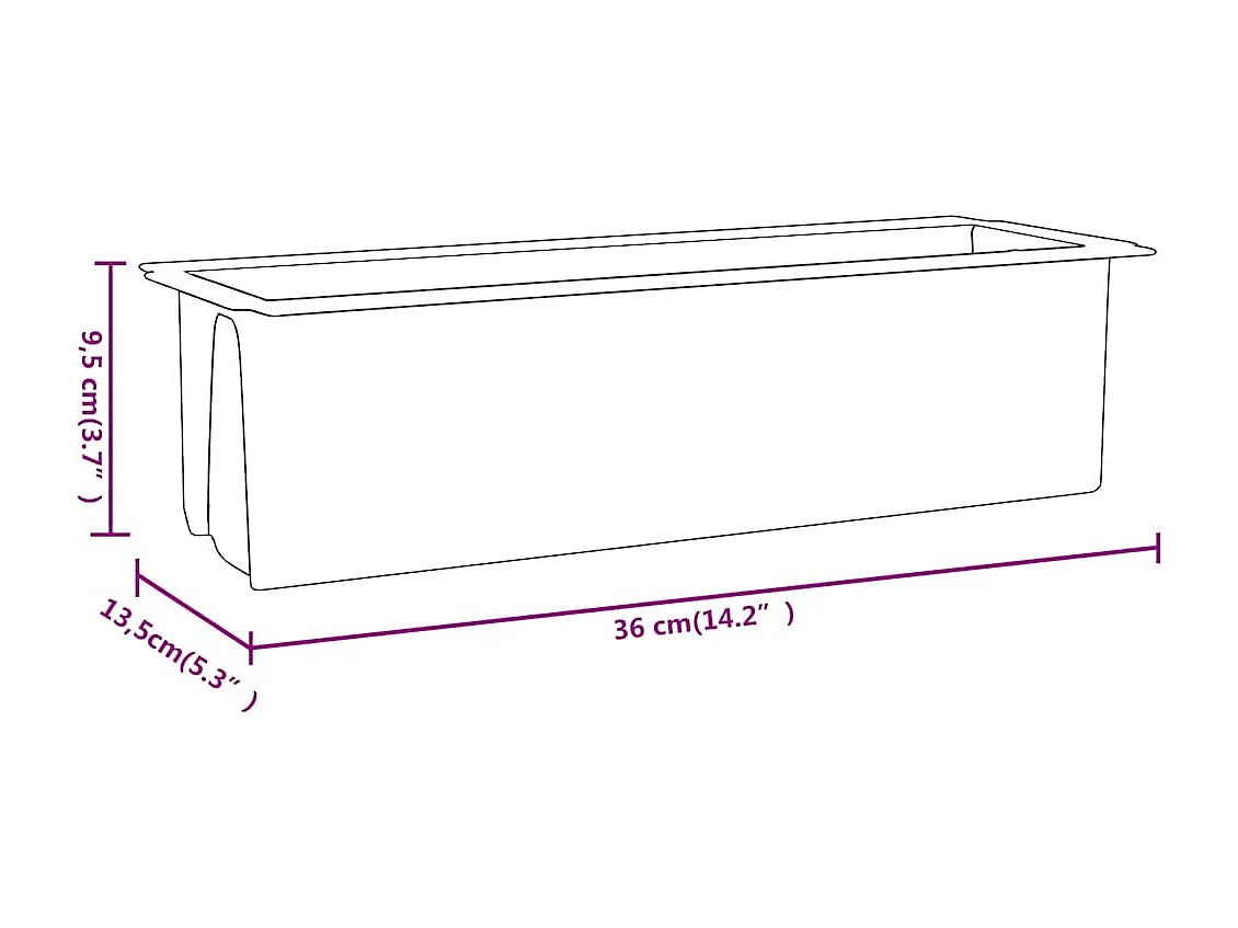 Bloembakken voor europallets 12 stuks Grijs 36x13,5x9,5cm PP