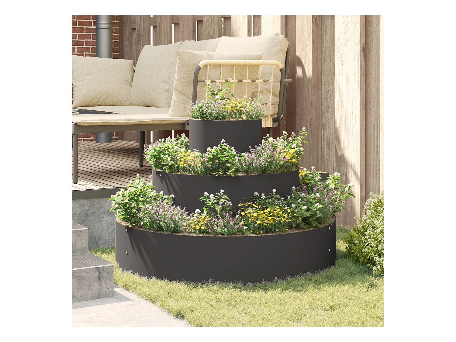 Metalen pot Staal/Zwart staal Grote modulaire metalen pot