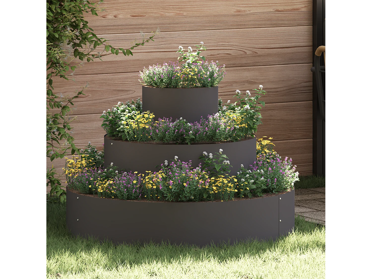 Pot en Métal Acier/noir Acier Grand Modulaire Pot en Métal