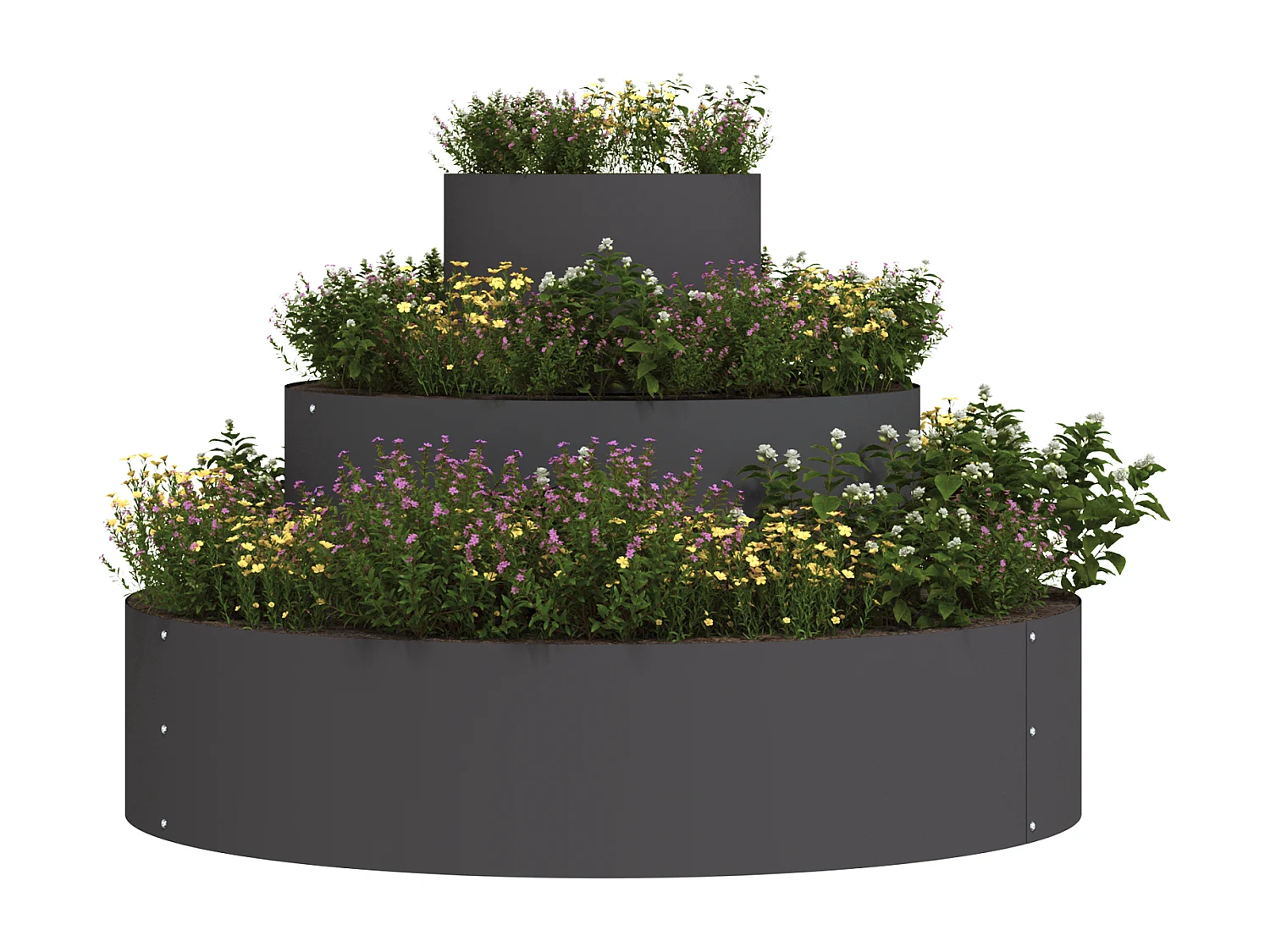 Pot en Métal Acier/noir Acier Grand Modulaire Pot en Métal