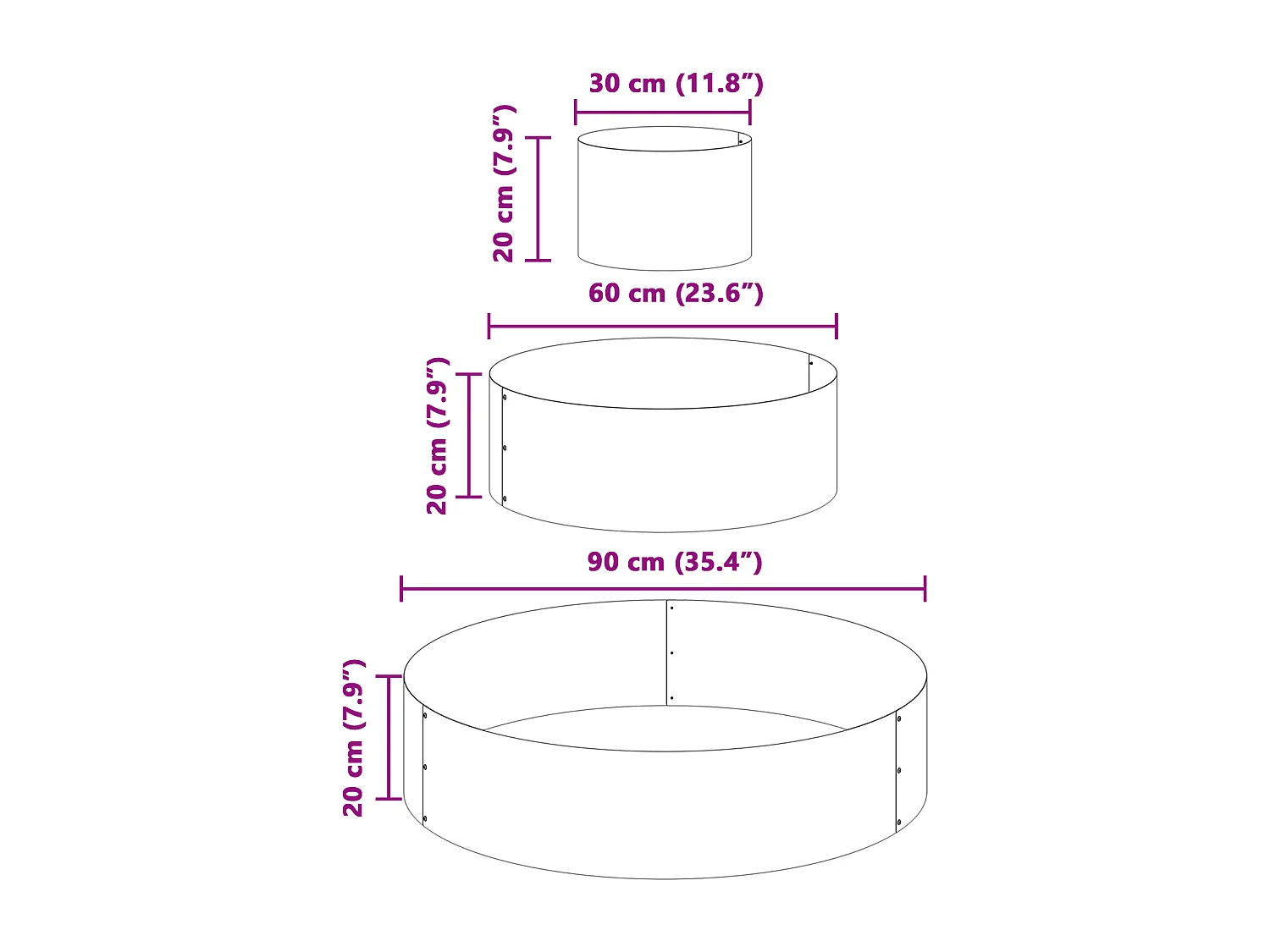 Pot en Métal Acier/noir Acier Grand Modulaire Pot en Métal