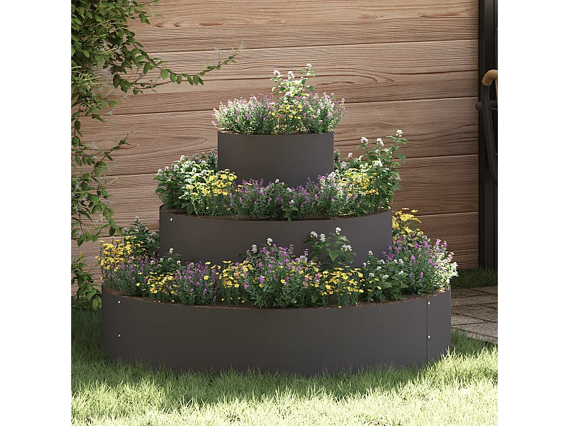 Pot en Métal Acier/noir Acier Grand Modulaire Pot en Métal