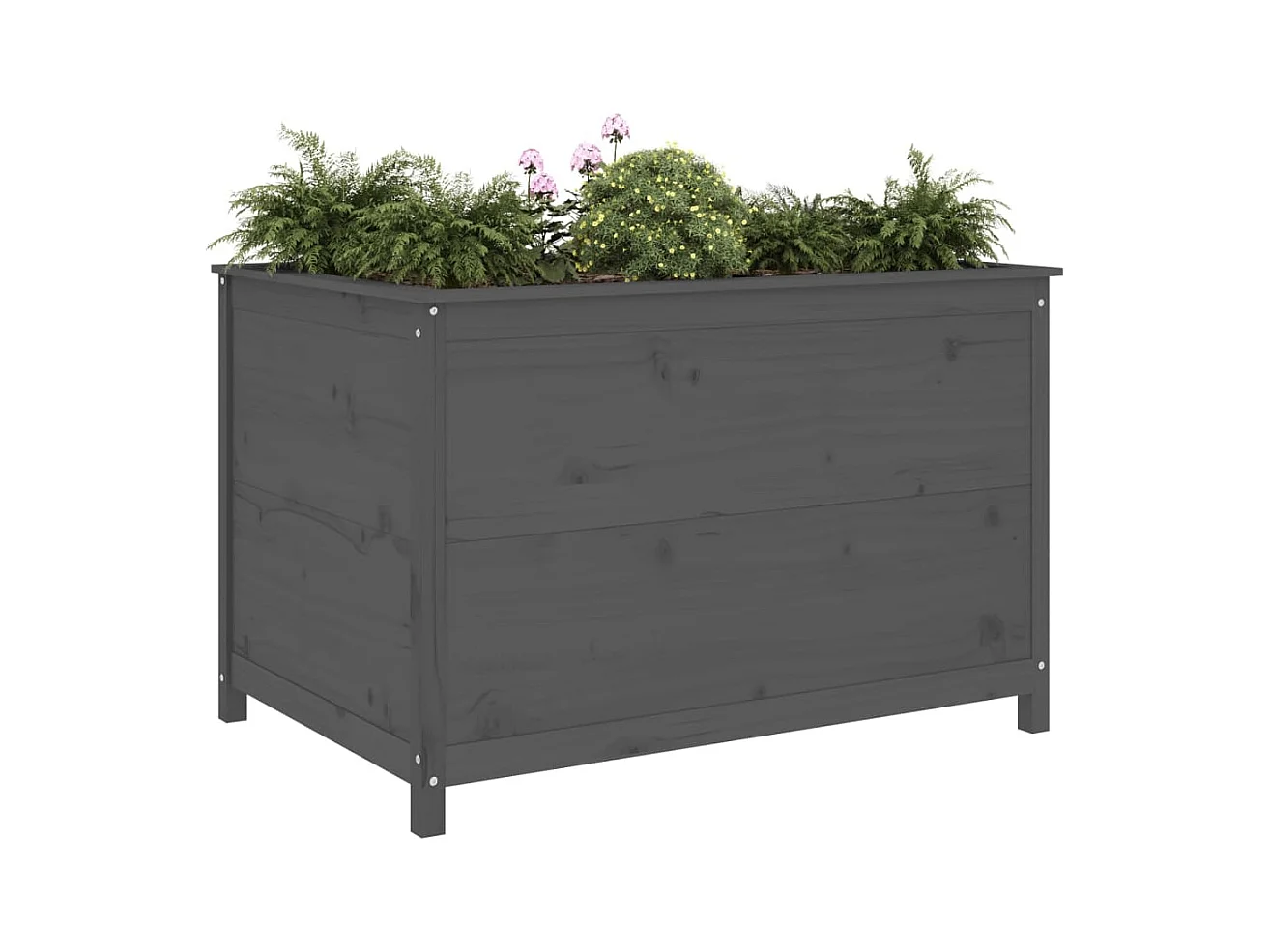 Lit surélevé de jardin gris 119,5x82,5x78 cm bois de pin massif