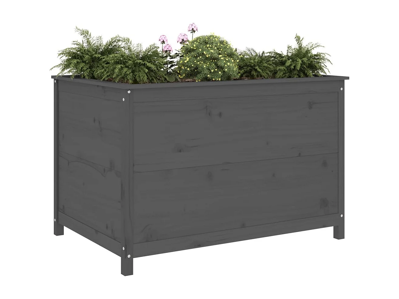 Lit surélevé de jardin gris 119,5x82,5x78 cm bois de pin massif