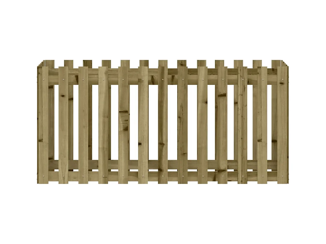 Verhoogd tuinbed met geïmpregneerd grenenhouten schuttingontwerp