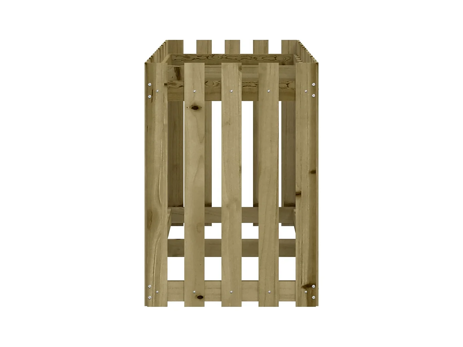 Verhoogd tuinbed met geïmpregneerd grenenhouten schuttingontwerp