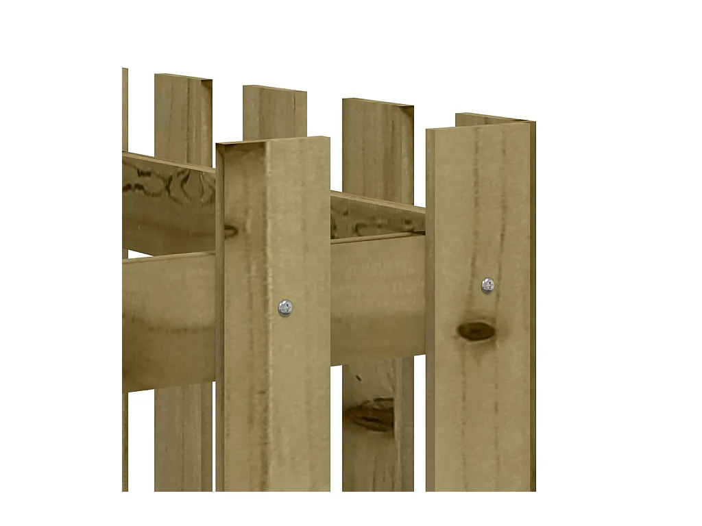 Verhoogd tuinbed met geïmpregneerd grenenhouten schuttingontwerp