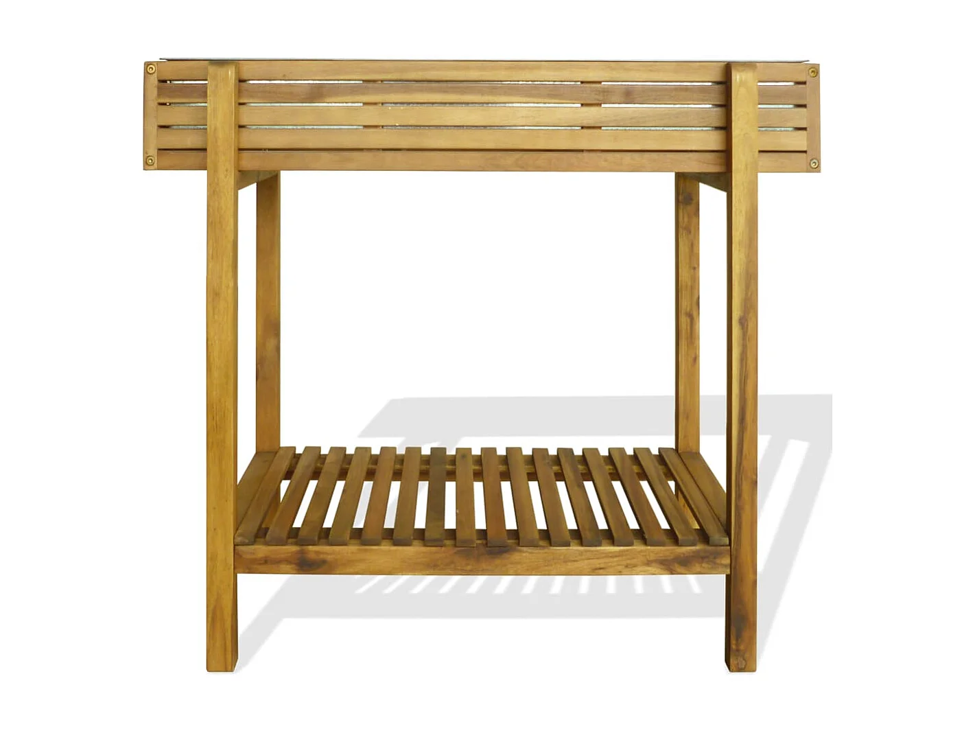 Cama de jardín elevada Madera maciza de acacia y zinc