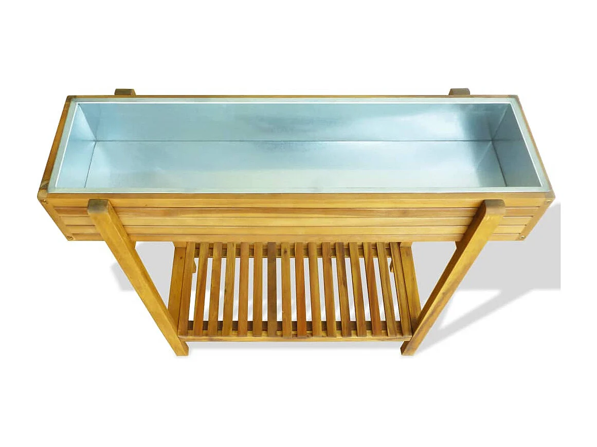 Cama de jardín elevada Madera maciza de acacia y zinc