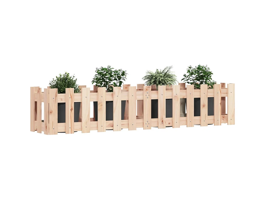 Lit surélevé de jardin design de clôture 150x30x30cm pin massif