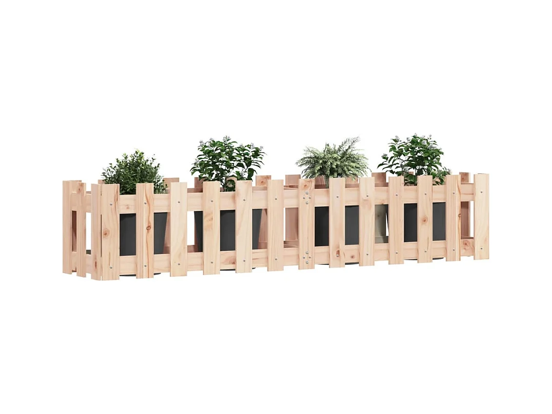 Lit surélevé de jardin design de clôture 150x30x30cm pin massif