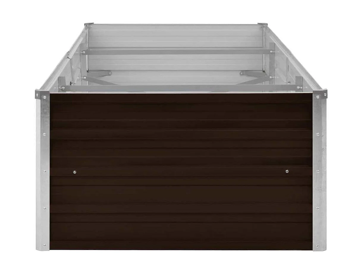 Bruin verhoogd tuinbed 240x80x45 cm gegalvaniseerd staal