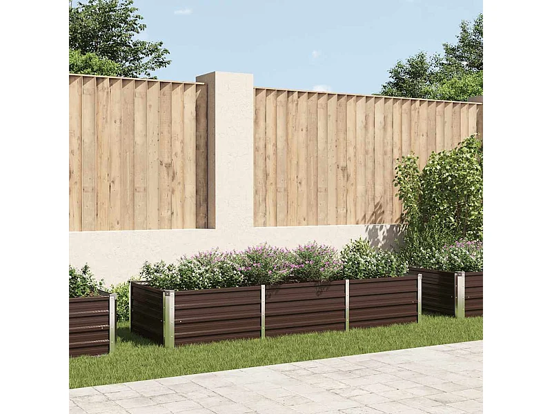 Bruin verhoogd tuinbed 240x80x45 cm gegalvaniseerd staal