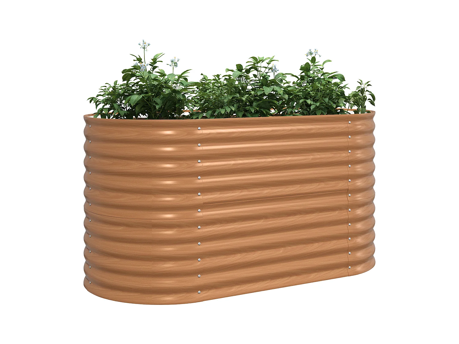 Giardino rialzato marrone effetto legno 160x80x81 cm in acciaio