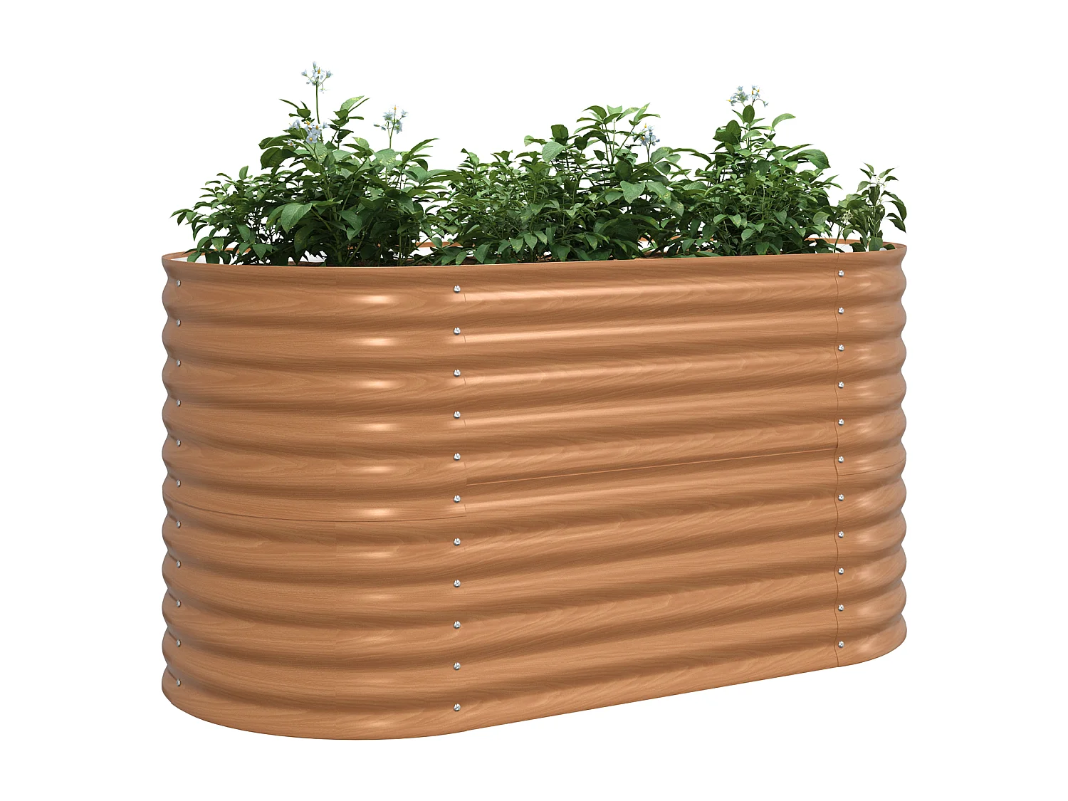 Jardin surélevé marron avec aspect bois 160x80x81 cm en acier