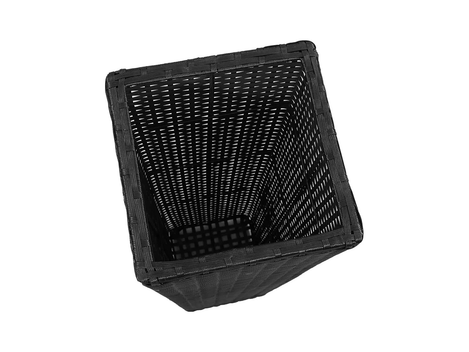 Aiule rialzate da giardino in polyrattan nero, 3 pezzi