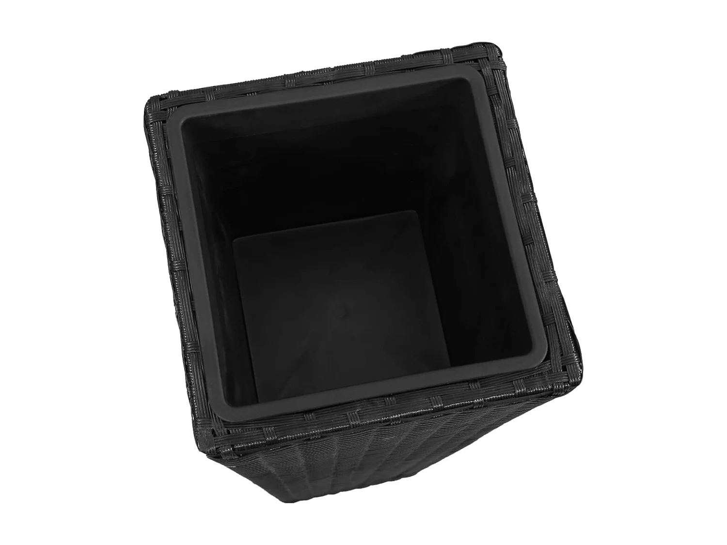 Aiule rialzate da giardino in polyrattan nero, 3 pezzi