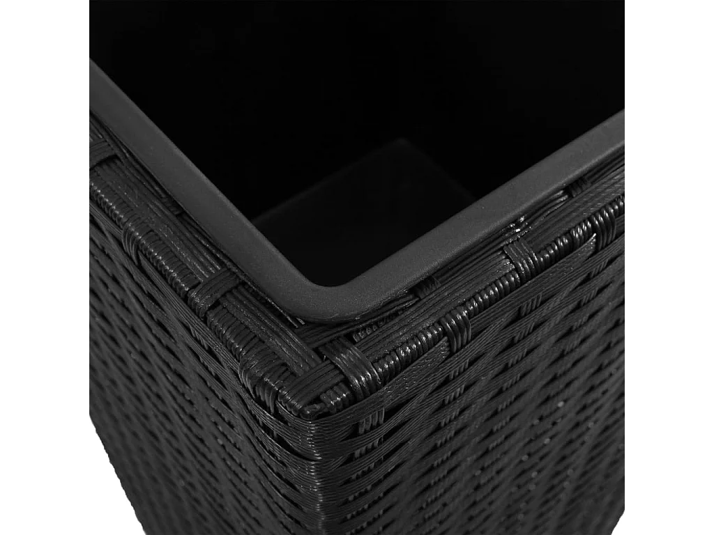 Lits surélevés de jardin 3 pcs Résine tressée Noir