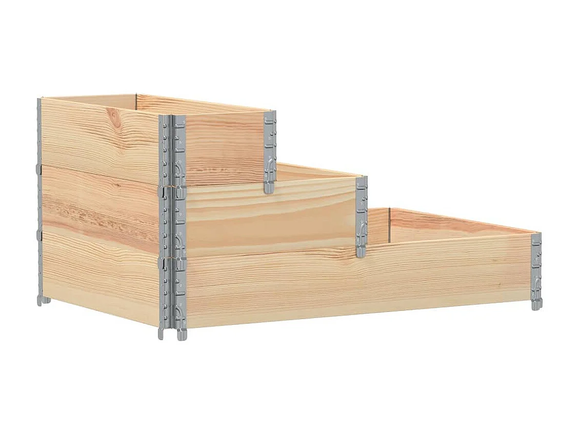 Jardinera elevada de 3 niveles de 120x80 cm de madera maciza de pino