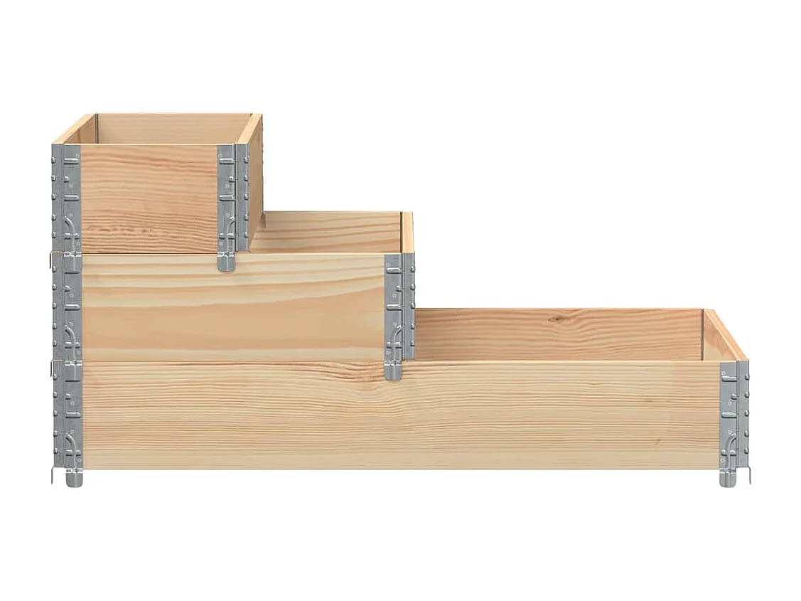 Jardinera elevada de 3 niveles de 120x80 cm de madera maciza de pino