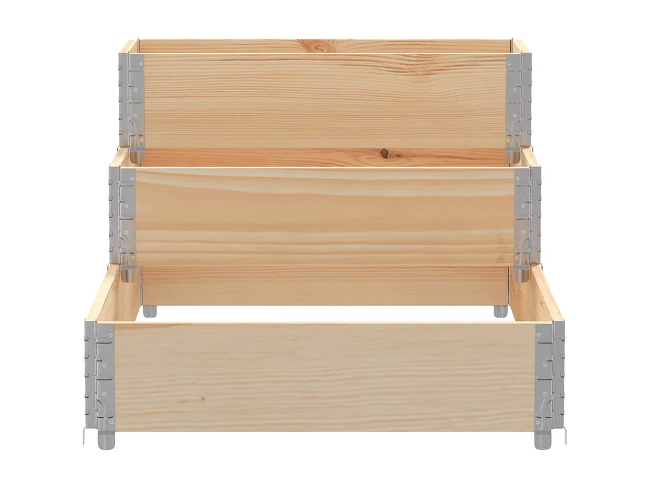 Jardinera elevada de 3 niveles de 120x80 cm de madera maciza de pino