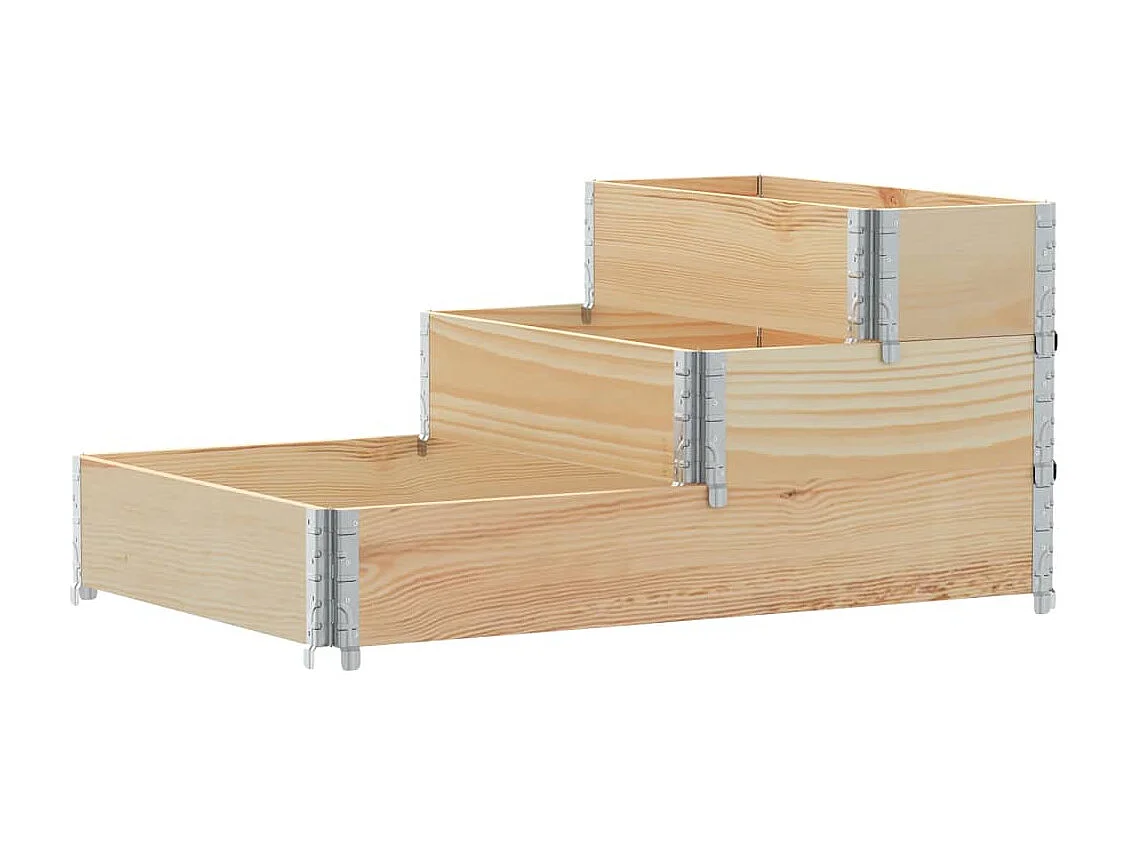 Jardinera elevada de 3 niveles de 120x80 cm de madera maciza de pino