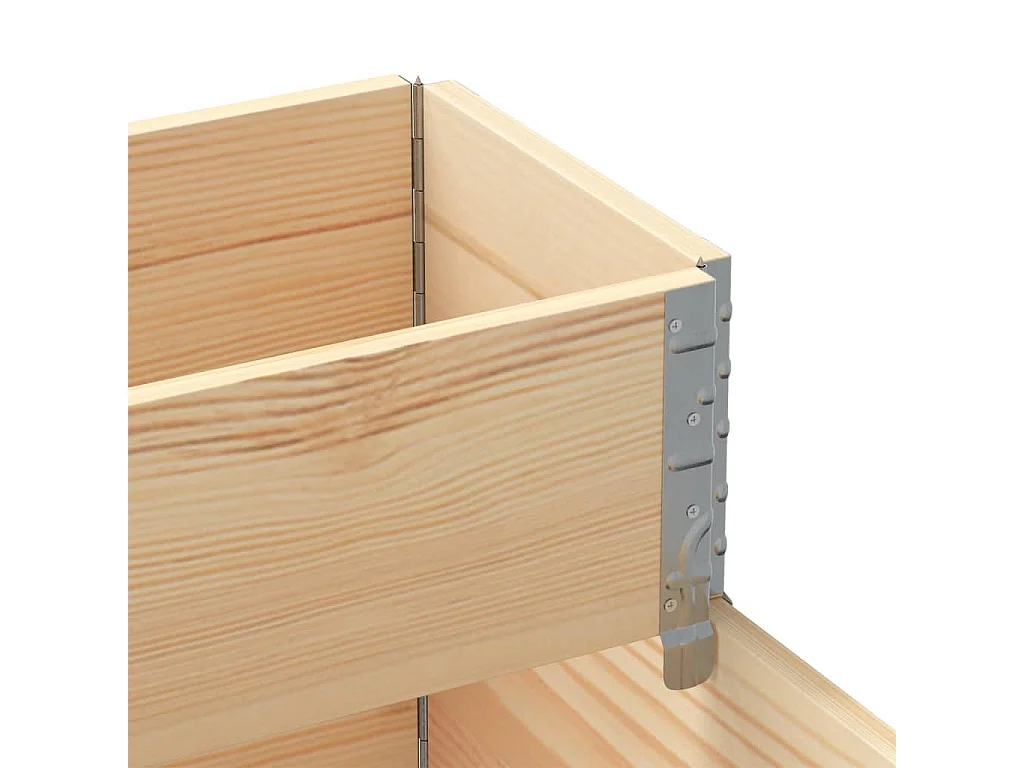 Jardinera elevada de 3 niveles de 120x80 cm de madera maciza de pino