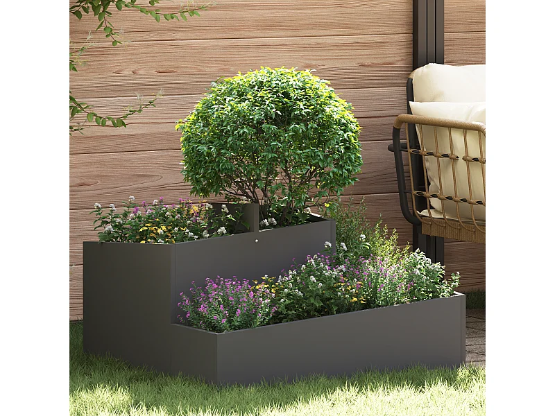 Vaso nero 80x80x50 cm acciaio laminato a freddo