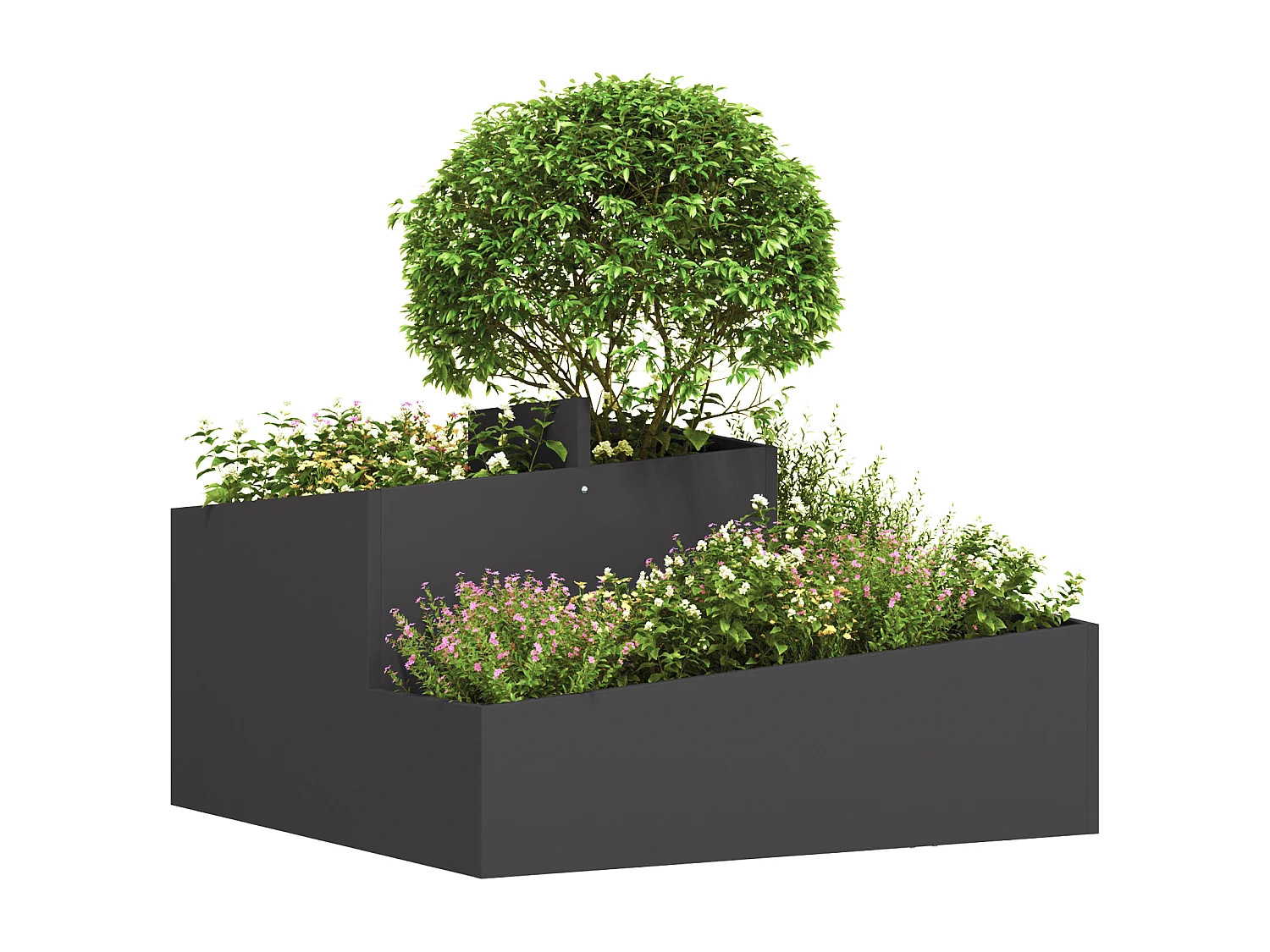 Pot Noir 80x80x50 cm Acier laminé à froid