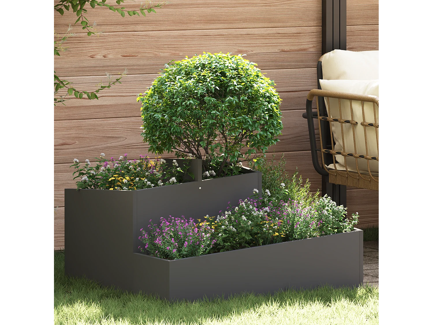 Zwarte pot 80x80x50 cm koudgewalst staal