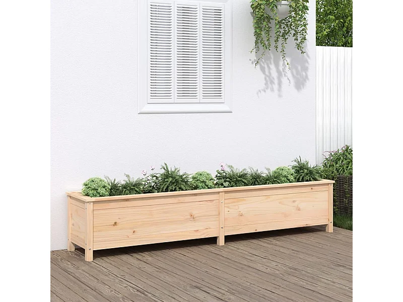 Verhoogd tuinbed 199,5x40x39 cm massief grenenhout