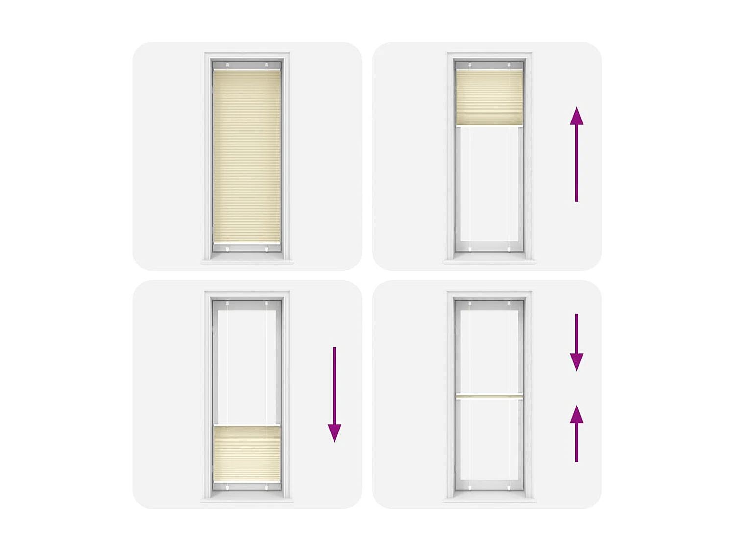 Estor plisado color crema 75x200 cm ancho tela 74,4 cm poliéster