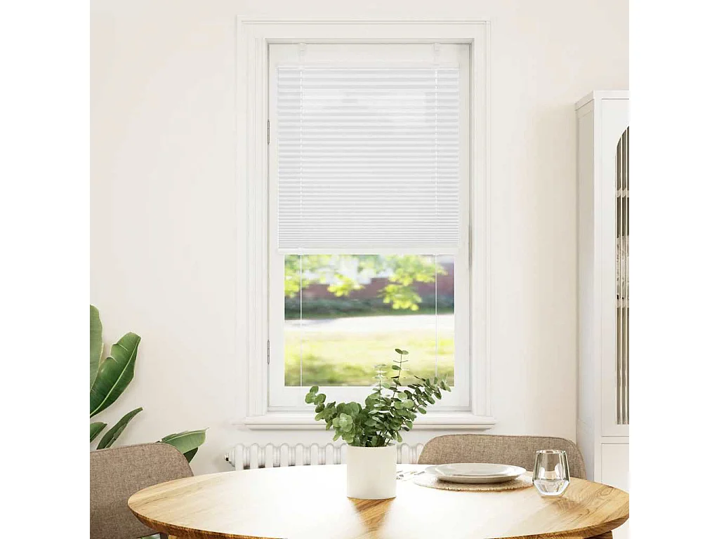 Witte plisségordijn 60x100 cm stofbreedte 59,4 cm polyester