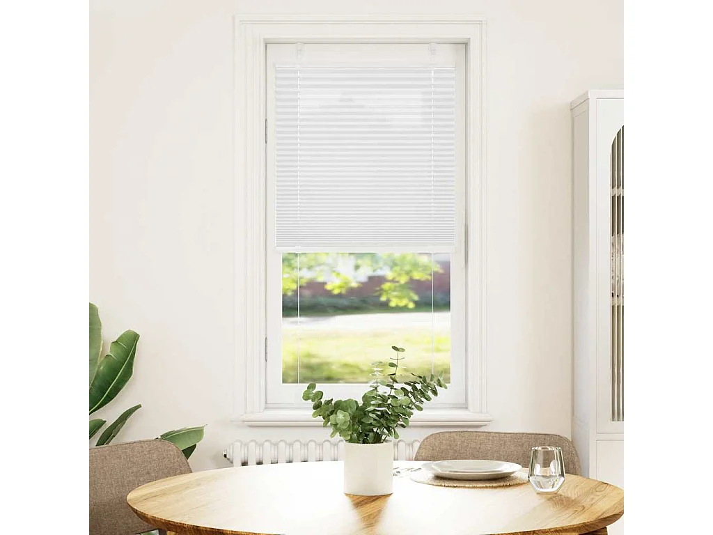 Witte plisségordijn 60x150 cm stofbreedte 59,4 cm polyester