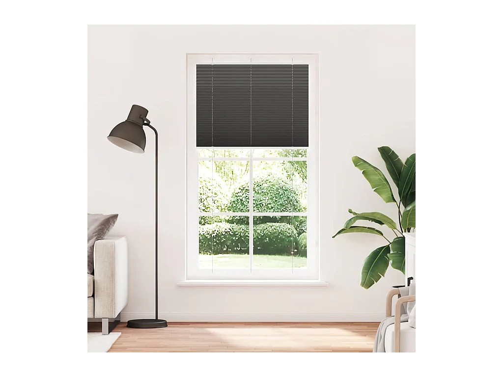 Store plissé noir 105x200 cm largeur du tissu 104,4cm polyester