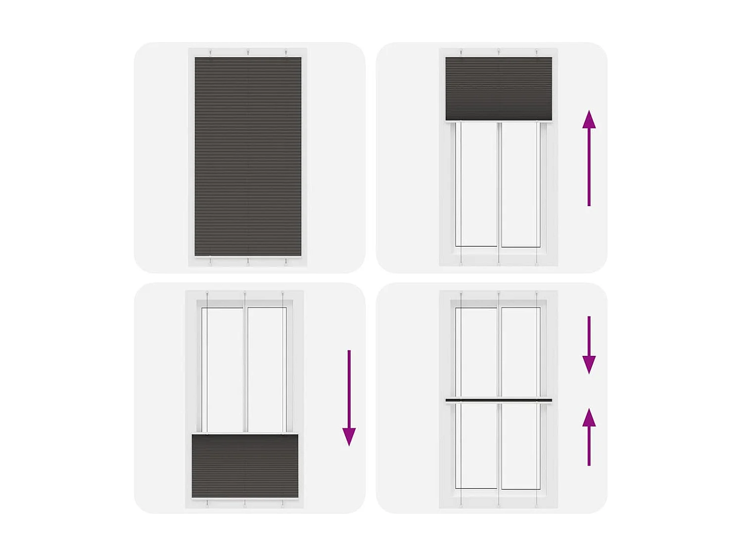 Store plissé noir 105x200 cm largeur du tissu 104,4cm polyester