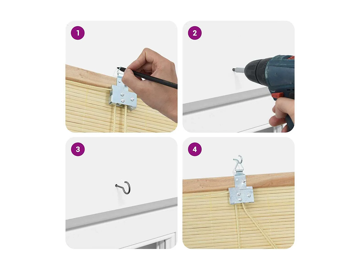 Stores et Occultants Naturel 60 x 160 cm Bambou