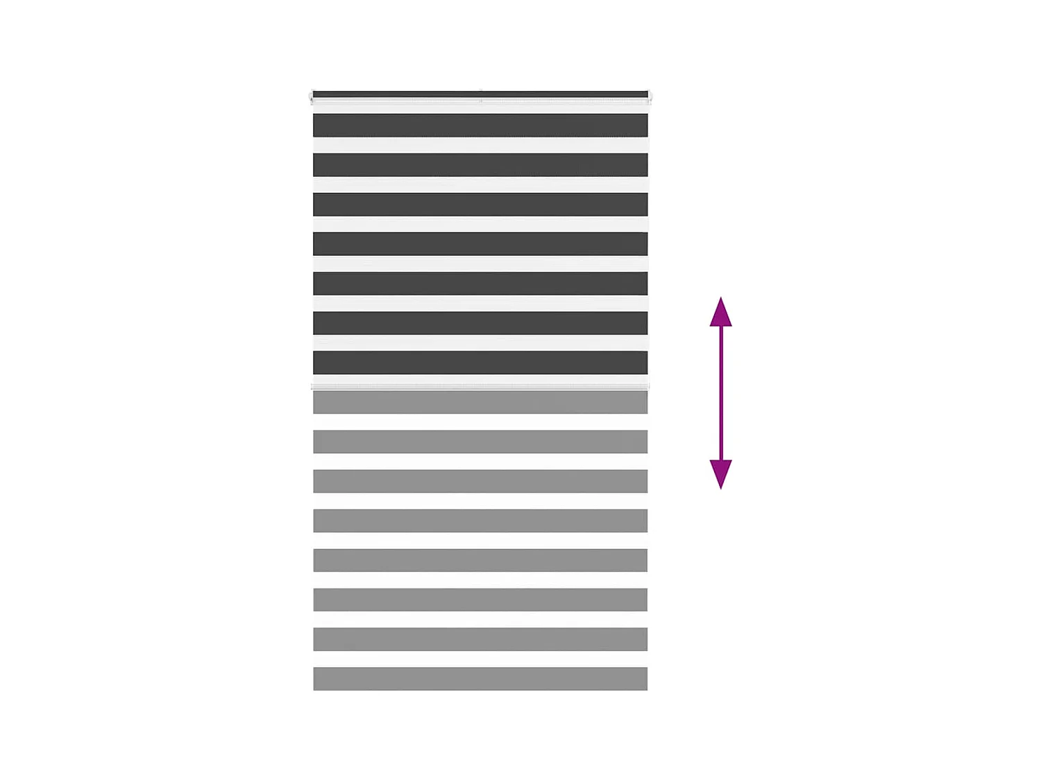 Store zèbre noir 120x200 cm largeur du tissu 115,9 cm polyester