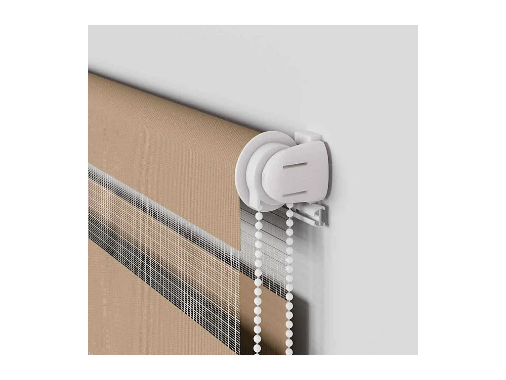 Tejido para estor cebra color marrón arena ancho 90,9 cm poliéster