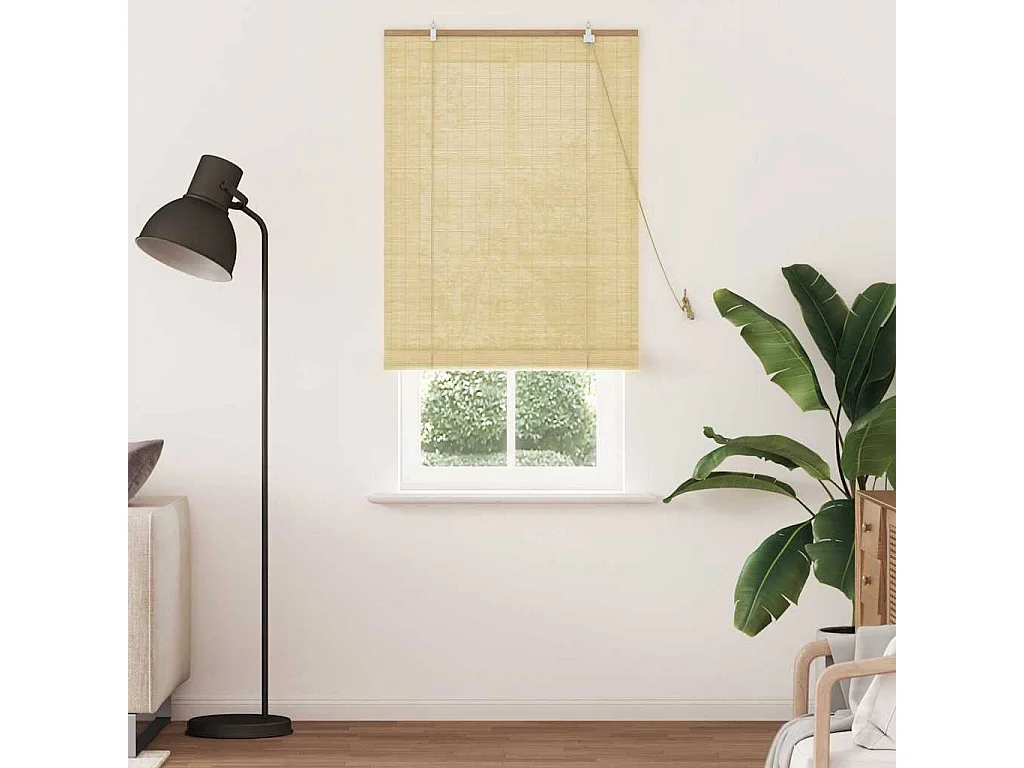 Naturrollos und Verdunkelungsrollos 80 x 220 cm Bambus