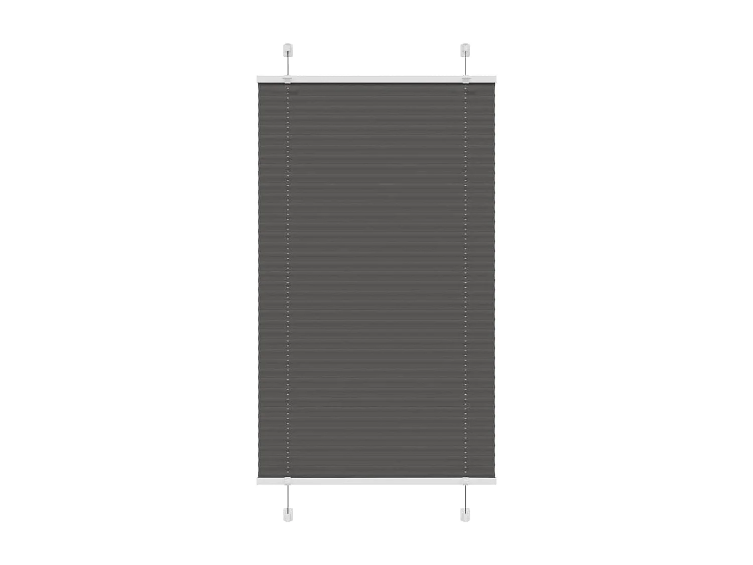 Zwarte plisségordijn 75x150 cm stofbreedte 74,4 cm polyester