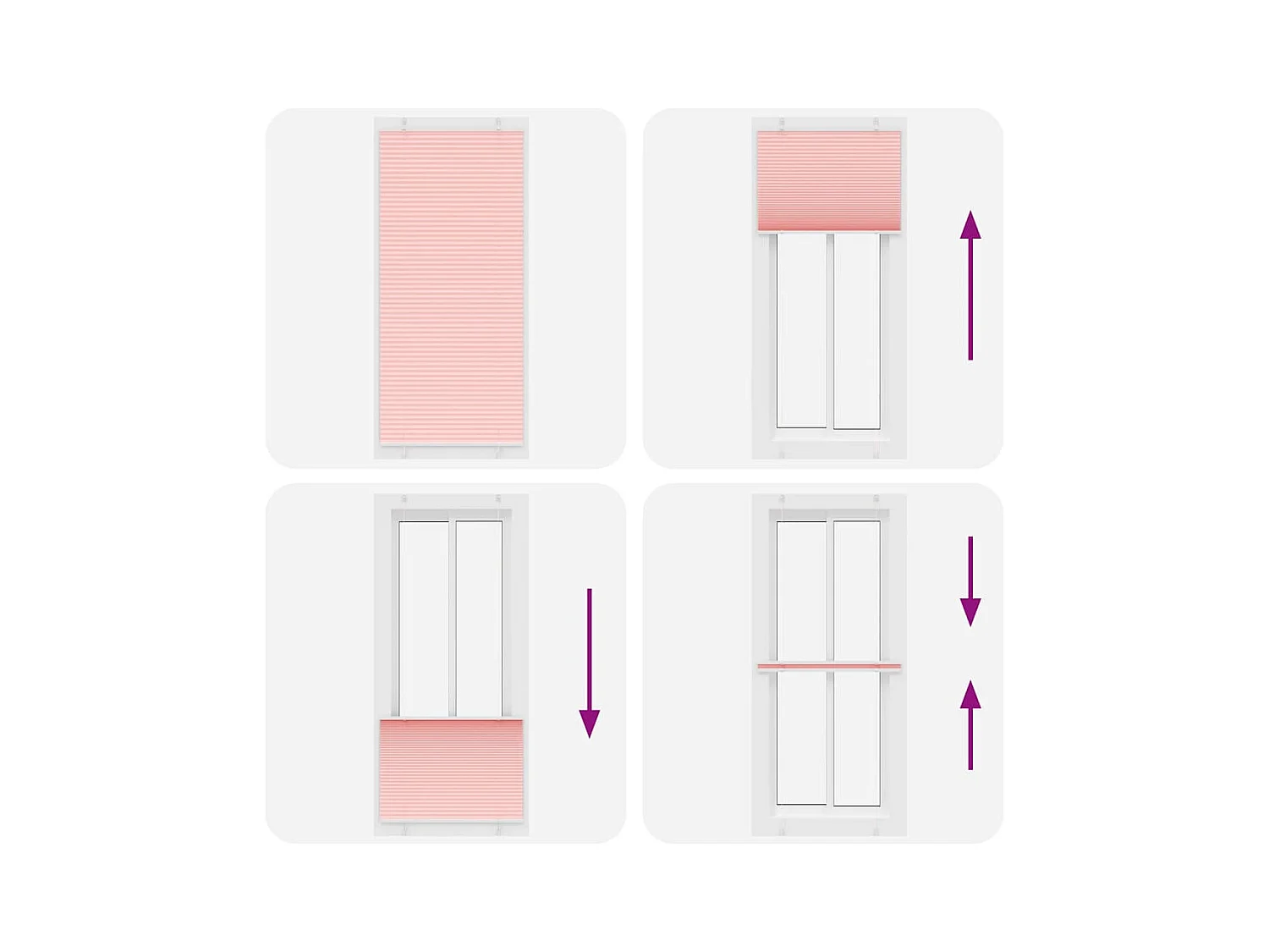 Tenda plissettata rosa 85x200 cm larghezza tessuto 84,4 cm poliestere